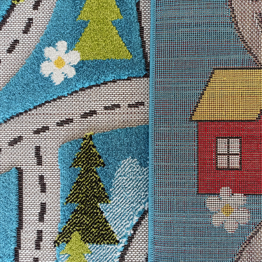 Sensoryczny dywan dziecięcy Color Kids 02- Niebieski