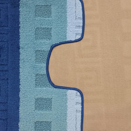 Komplet łazienkowy z wycięciem pod toaletę Montenegro XL Elite - niebieski