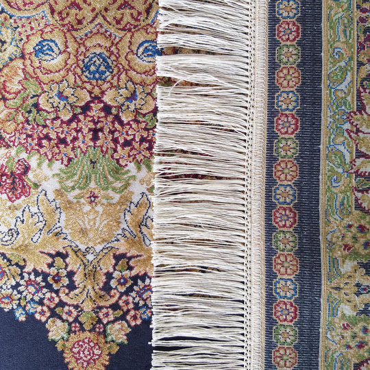 Wytworny dywan Qum Silk 01- granatowy