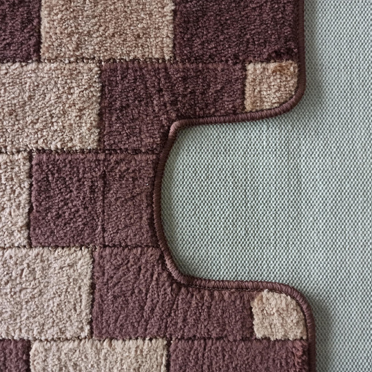 Komplet łazienkowy z wycięciem pod toaletę Montenegro XXL Cegiełki- brązowy