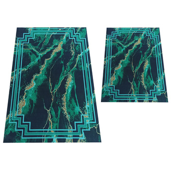 Komplet łazienkowy antypoślizgowy Heos New 118 - zielony- bez frędzli