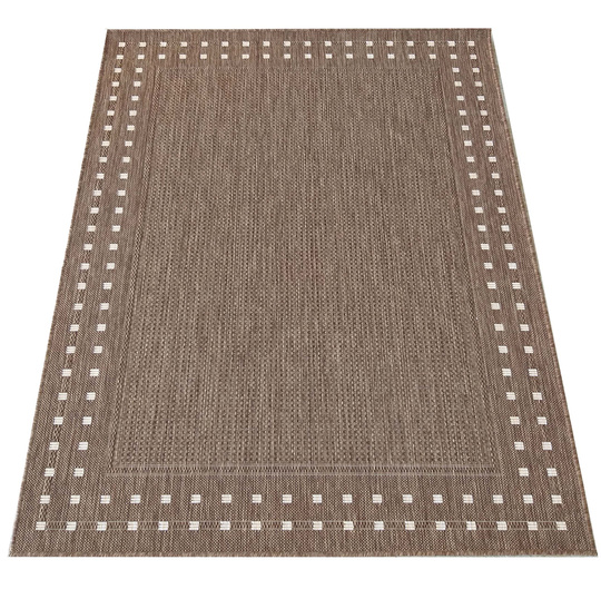 Nowoczesny dywan sznurkowy OUTDOOR dwustronny MODERN 11 Brązowy