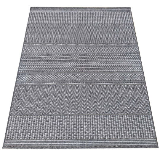 Nowoczesny dywan sznurkowy OUTDOOR dwustronny MODERN 12 Szary
