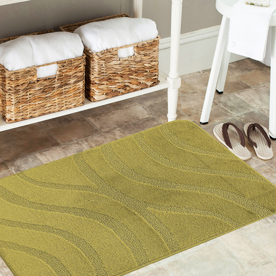 Komplet łazienkowy z wycięciem pod toaletę Montenegro Fale - khaki