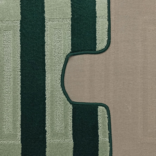 Komplet łazienkowy z wycięciem pod toaletę Montenegro XL Pasy - butelkowa zieleń