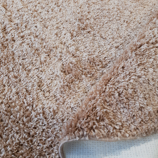 Dywan okrągły Kayoom - typu Shaggy nowoczesny, mięciutki - karmel