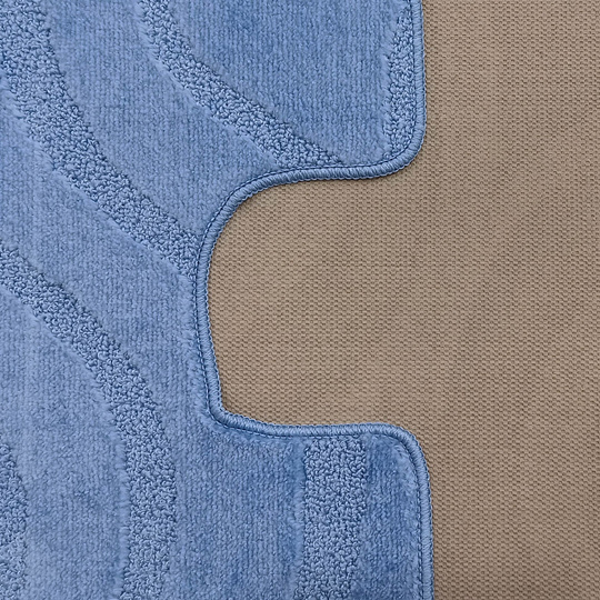 Komplet łazienkowy z wycięciem pod toaletę Montenegro Fale - jasny niebieski