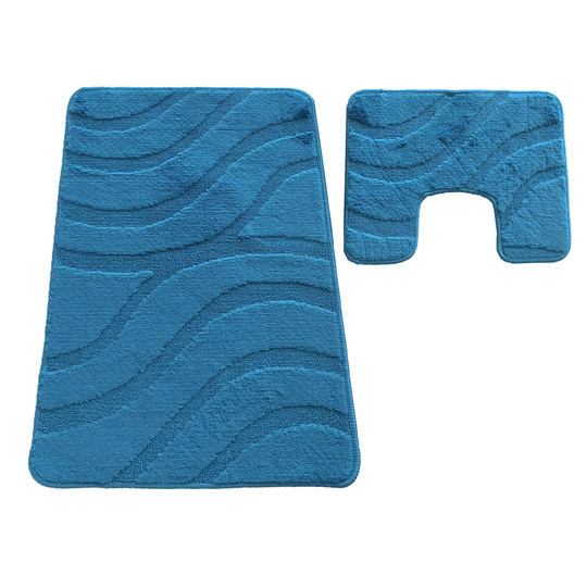 Komplet łazienkowy z wycięciem pod toaletę Montenegro Fale - morski