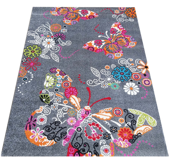 Dywan dla dzieci Diamond 114 Motyle - Szary
