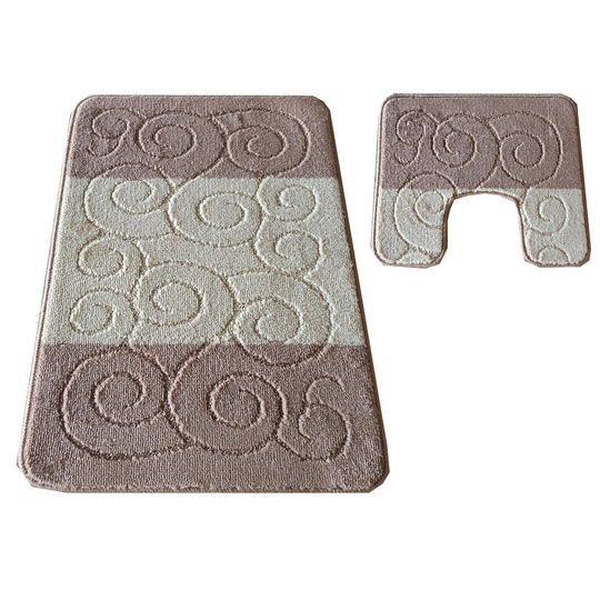 Komplet łazienkowy z wycięciem pod toaletę Montenegro Ślimaki- beżowy