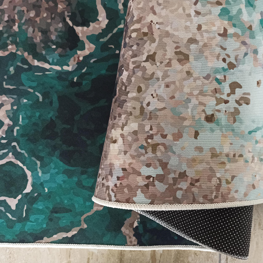 Komplet łazienkowy antypoślizgowy Heos New 111 - zielony- bez frędzli