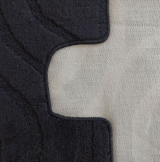 Komplet łazienkowy z wycięciem pod toaletę Montenegro Fale - czarny