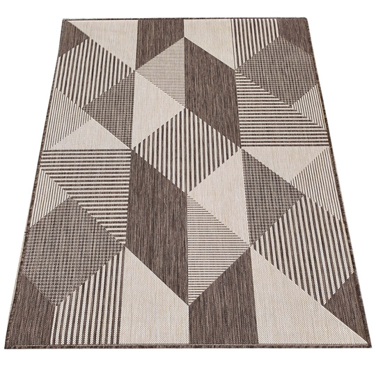 Nowoczesny dywan sznurkowy OUTDOOR dwustronny MODERN 16 brązowy