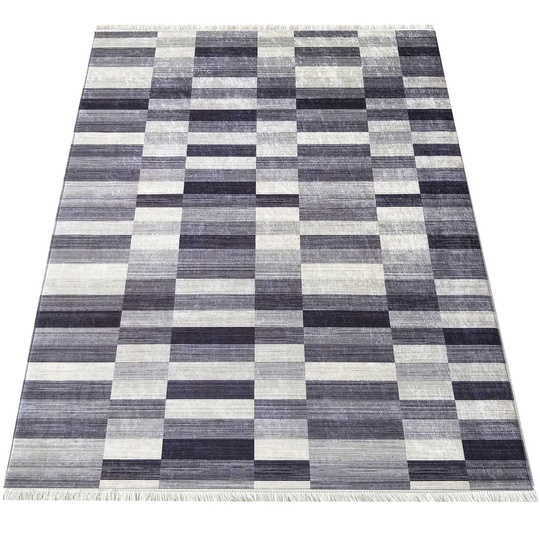 Antypoślizgowy dywan nowoczesny do kuchni - Universal 01 - do prania w pralce - szara