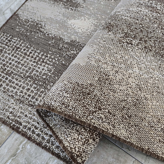 Nowoczesny dywan sznurkowy OUTDOOR dwustronny MODERN 10 brązowy