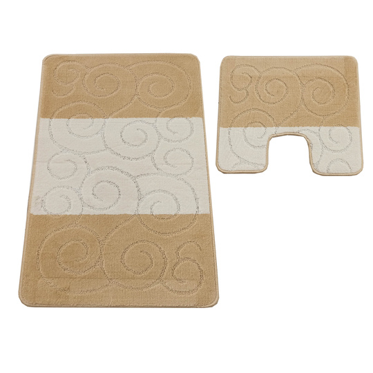 Komplet łazienkowy z wycięciem pod toaletę Montenegro XL Ślimaki - słoneczny