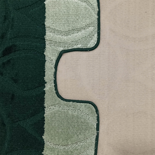 Komplet łazienkowy z wycięciem pod toaletę Montenegro XL Kwiat - ciemny zielony