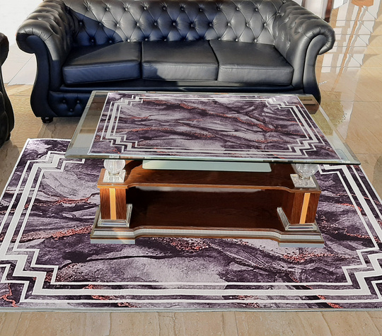 Dywan antypoślizgowy Heos New 118 - ciemny szary- bez frędzli