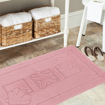 Komplet łazienkowy z wycięciem pod toaletę Montenegro Muszle - pudrowy róż