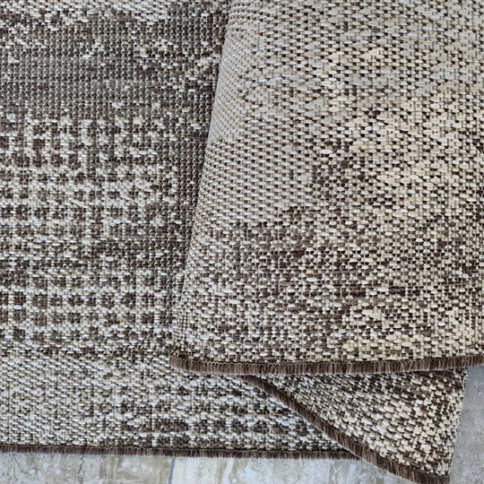 Nowoczesny chodnik sznurkowy OUTDOOR PATIO 10 - brązowy - szerokość od 60 cm do 120 cm