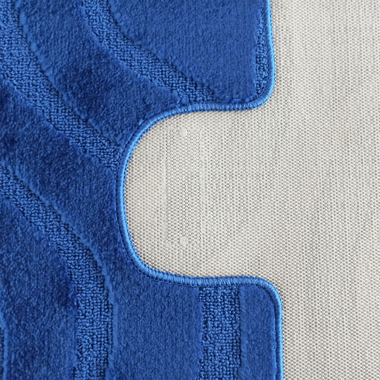 Komplet łazienkowy z wycięciem pod toaletę Montenegro Fale - niebieski