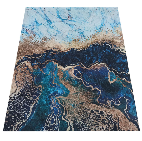 Wycieraczka dywanowa, wewnętrzna, antypoślizgowa Heos New 111 - niebieski- 60x100 cm