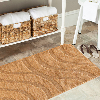 Komplet łazienkowy z wycięciem pod toaletę Montenegro Fale - Salmon