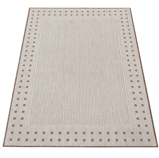 Nowoczesny dywan sznurkowy OUTDOOR dwustronny MODERN 11 Brązowy