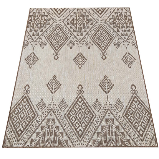 Nowoczesny dywan sznurkowy OUTDOOR dwustronny MODERN 13 Brązowy