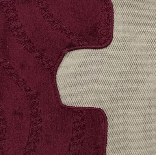 Komplet łazienkowy z wycięciem pod toaletę Montenegro Fale - burgundowy