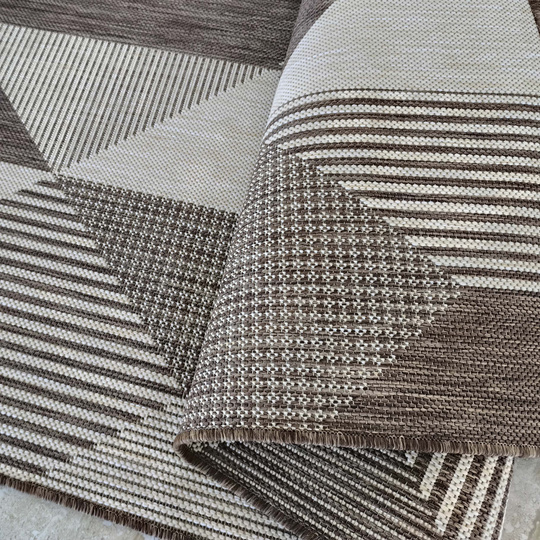 Nowoczesny dywan sznurkowy OUTDOOR dwustronny MODERN 16 brązowy