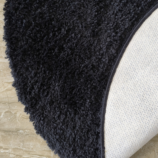 Dywan okrągły Kayoom - typu Shaggy nowoczesny, mięciutki - czarny