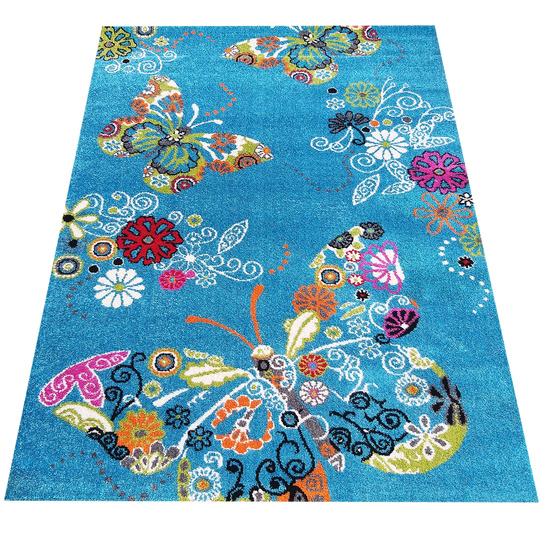 Dywan dziecięcy Diamond 114 Motyle - Niebieski
