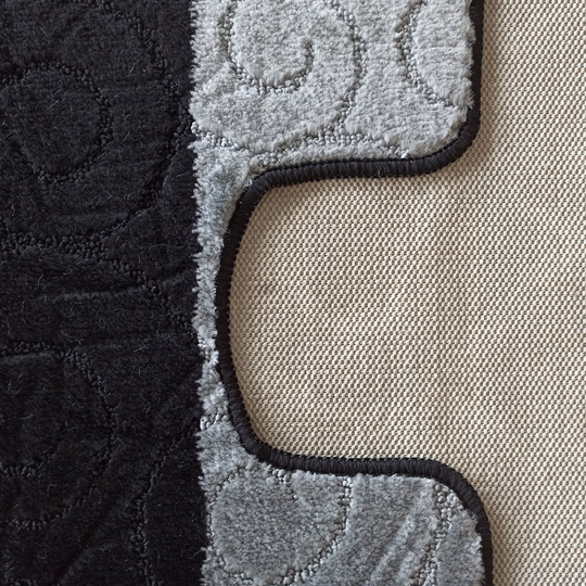 Komplet łazienkowy z wycięciem pod toaletę Montenegro XL Ślimaki - czarny