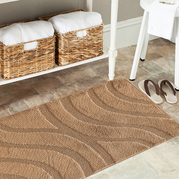 Komplet łazienkowy z wycięciem pod toaletę Montenegro Fale - Jasny Brąz