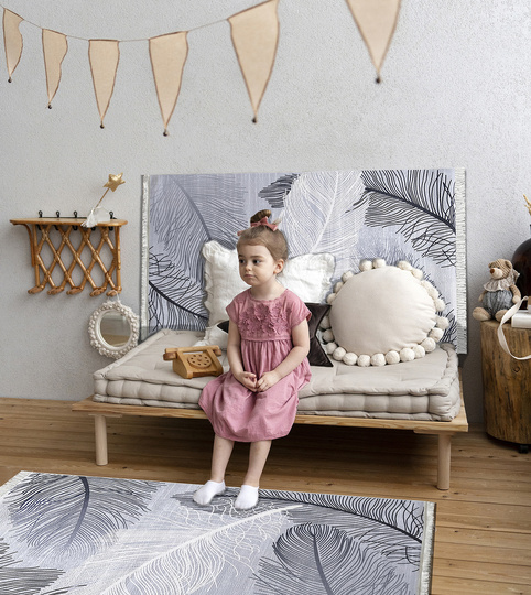 Komplet łazienkowy antypoślizgowy Heos New 107 - szary - bez frędzli