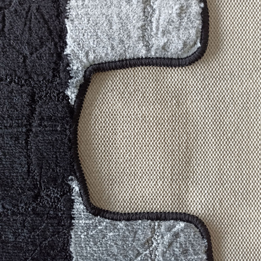 Komplet łazienkowy z wycięciem pod toaletę Montenegro XL Sarsa - czarny