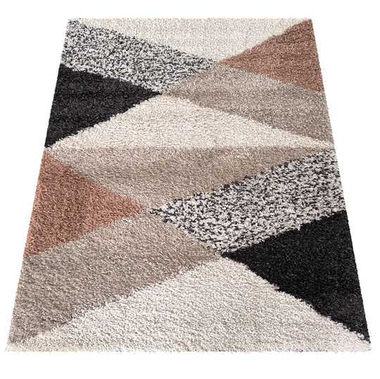 Dywan nowoczesny mięciutki Santo 02 - typu Shaggy - trójkąty