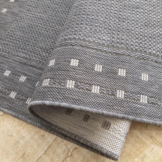 Nowoczesny chodnik sznurkowy OUTDOOR PATIO 11 - szary - szerokość od 60 cm do 120 cm