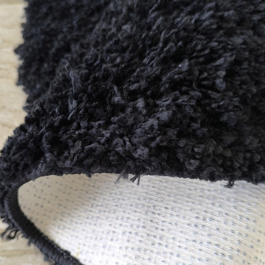 Dywan okrągły Kayoom - typu Shaggy nowoczesny, mięciutki - czarny