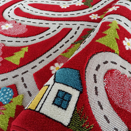 Sensoryczny dywan dziecięcy Color Kids 02- Czerwony