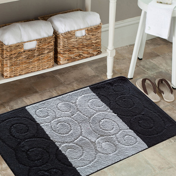 Komplet łazienkowy z wycięciem pod toaletę Montenegro XL Ślimaki - czarny