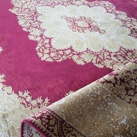 Wytworny dywan Qum Silk 02- bordowo- beżowy