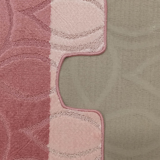 Komplet łazienkowy z wycięciem pod toaletę Montenegro XL Kwiat - różowy