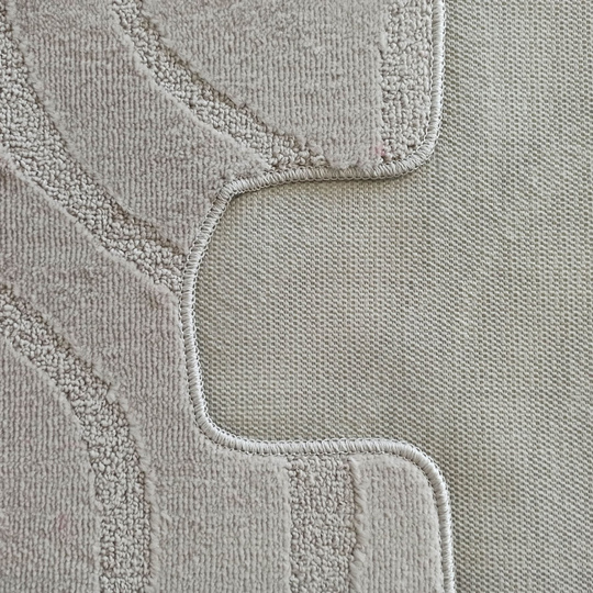 Komplet łazienkowy z wycięciem pod toaletę Montenegro Fale - popielaty