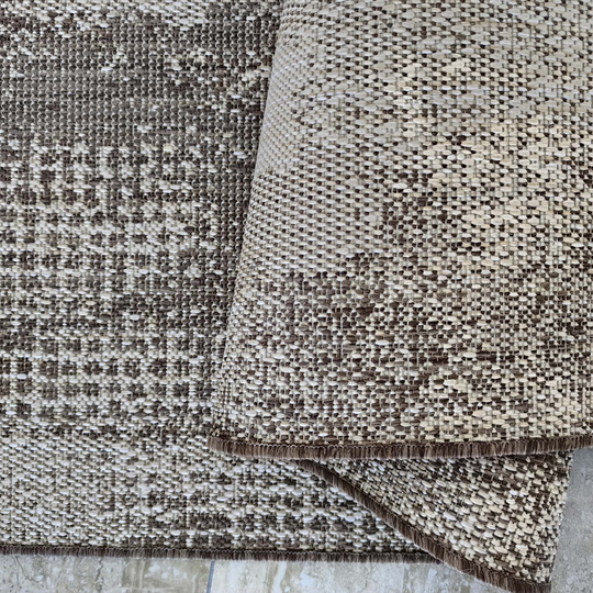 Nowoczesny dywan sznurkowy OUTDOOR dwustronny MODERN 10 brązowy