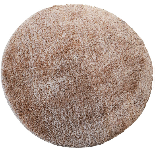 Dywan okrągły Kayoom - typu Shaggy nowoczesny, mięciutki - karmel