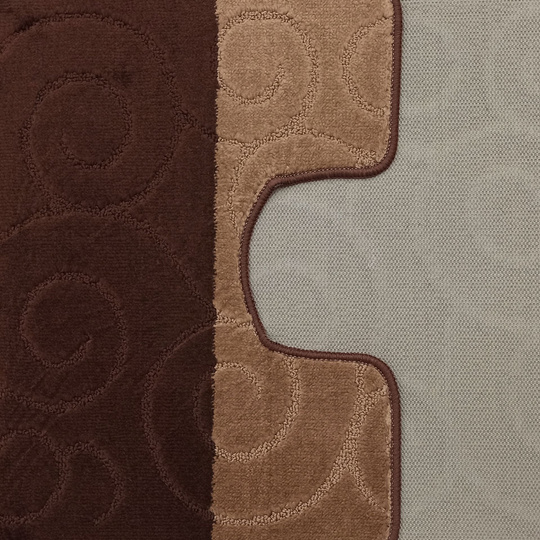 Komplet łazienkowy z wycięciem pod toaletę Montenegro XL Ślimaki - brązowy