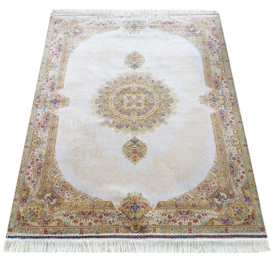 Wytworny dywan Qum Silk 03- kremowy