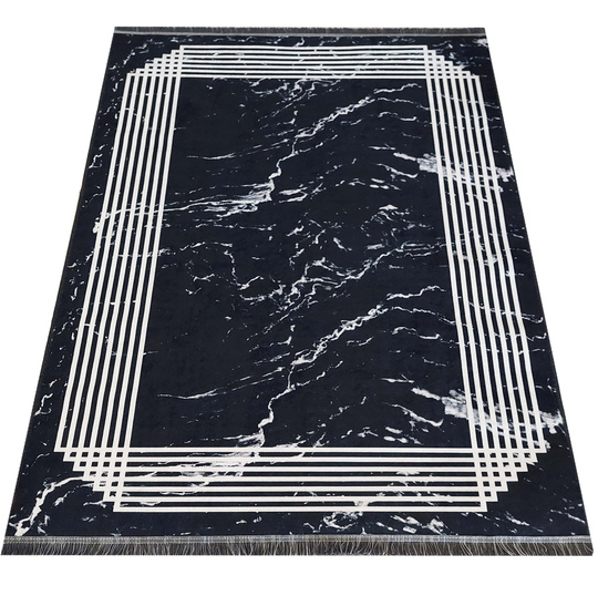 Dywan antypoślizgowy Heos New S1113 - czarno - biały